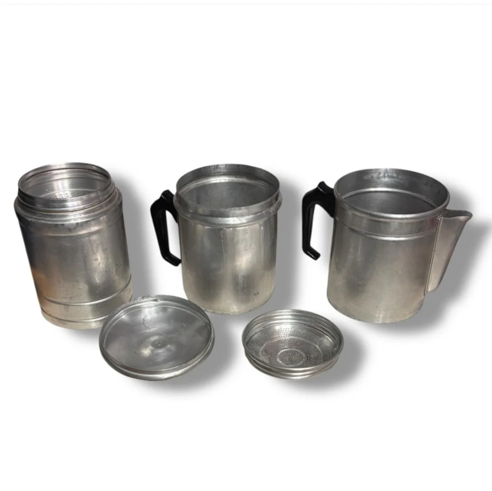 VINTAGE Aluminum Neapolitan Flip Coffee Pot